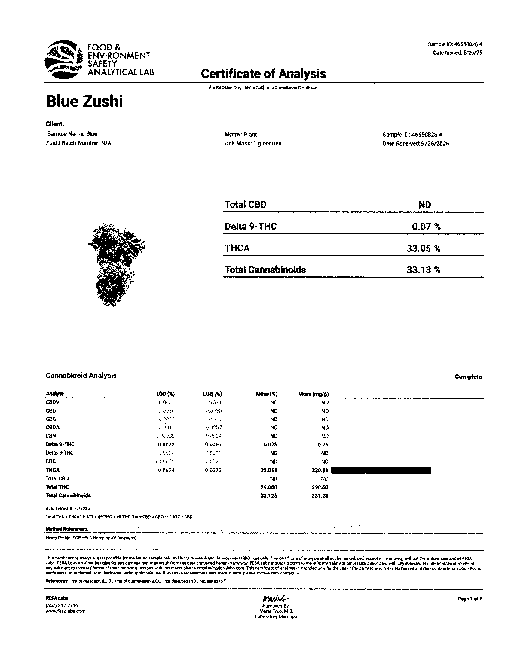 Blue Zushi (Indica Hybrid)